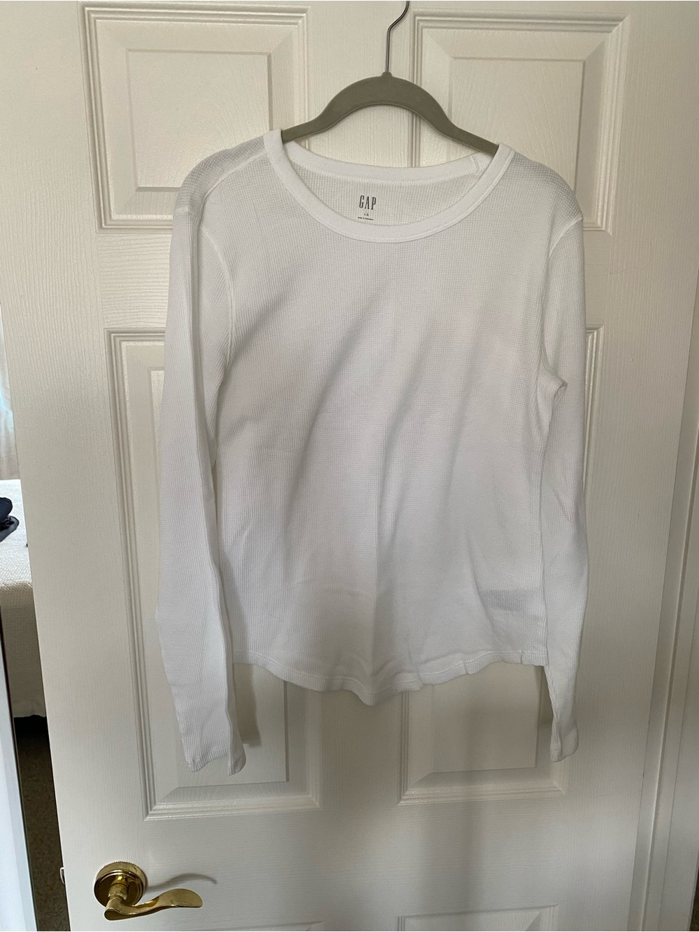 GAP Cream Waffle-Knit Long Sleeve Thermal